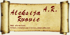 Aleksija Rvović vizit kartica